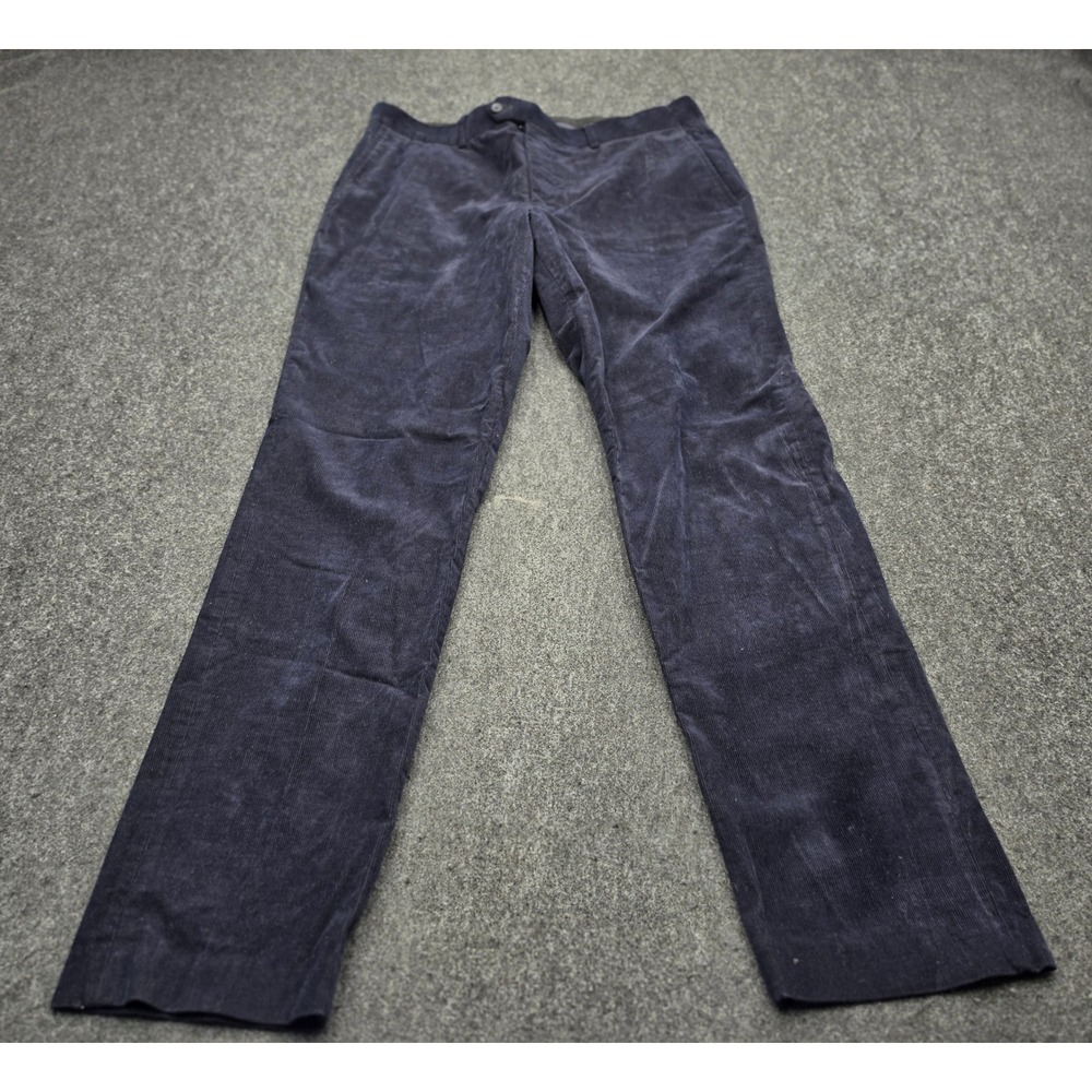 Nordstrom Rack Corduroy Pants Mens 34x34 Navy Blue Trim Fit Cotton Stretch